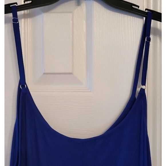 Woman's Long Maxi Dress W/Adjustable Spaghetti Strap &Pockets Blue. Small - Picture 6 of 7